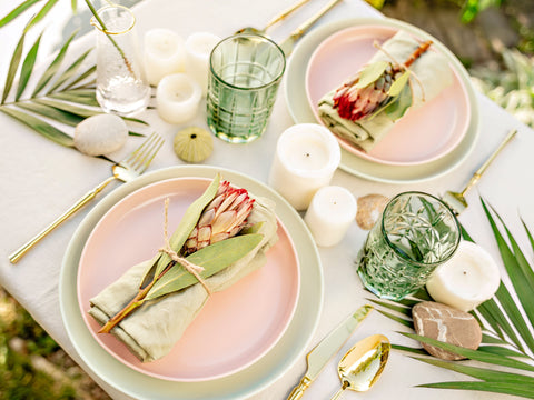 Summer dinner party table setting