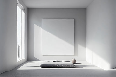 Contemporary white meditation room