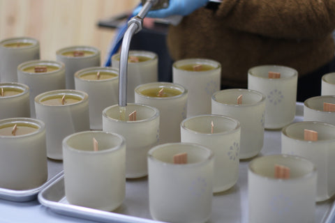 pouring four truffles candles