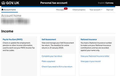 Personal tax account activated