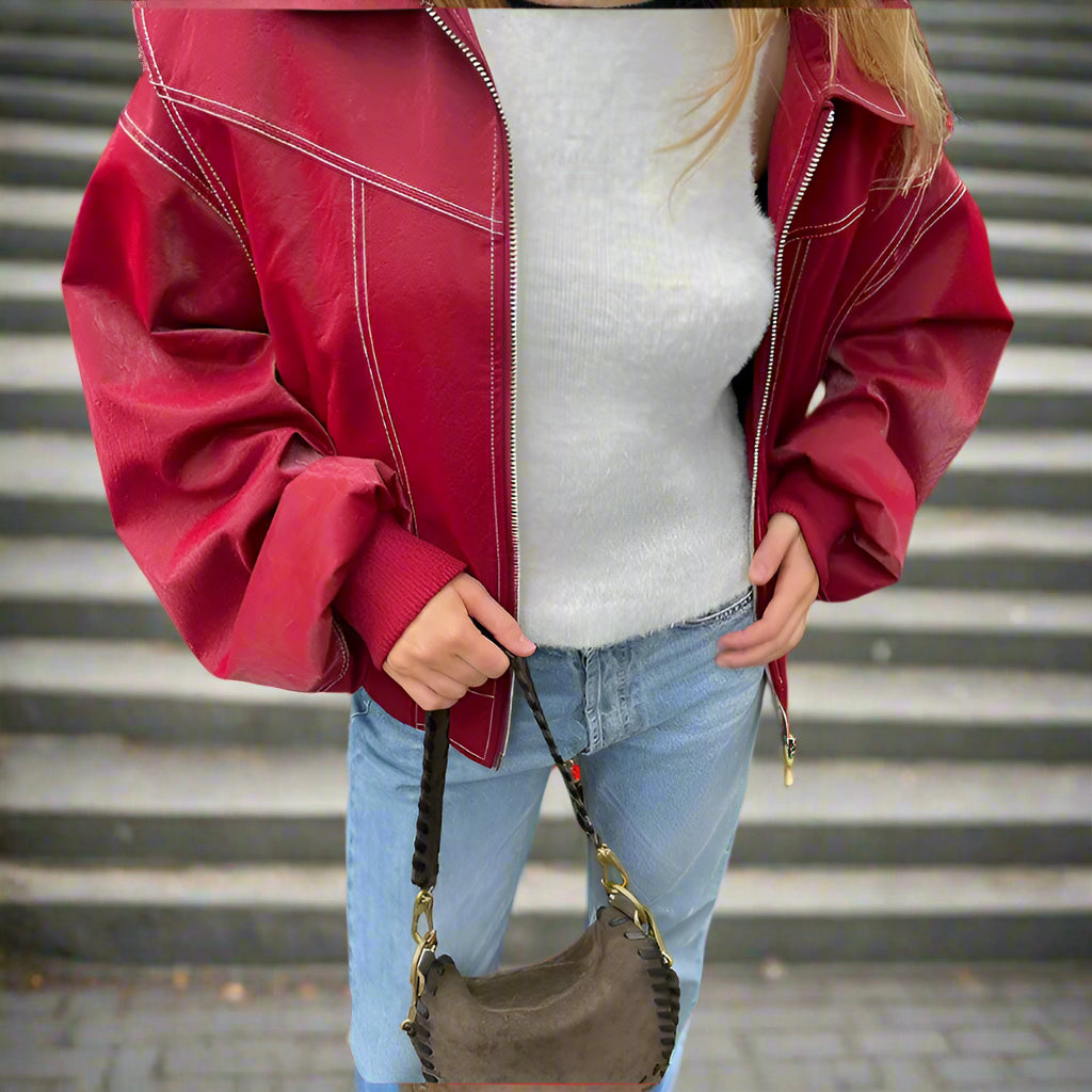 Casual Bold Red Coat