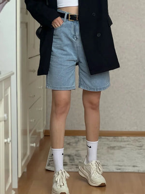 Summer Blues High Waist Denim Shorts - Thekittenpark