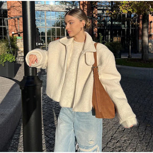 Chic Cropped Polar Coat - Thekittenpark