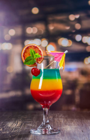 comment faire cocktail a étage arc en ciel