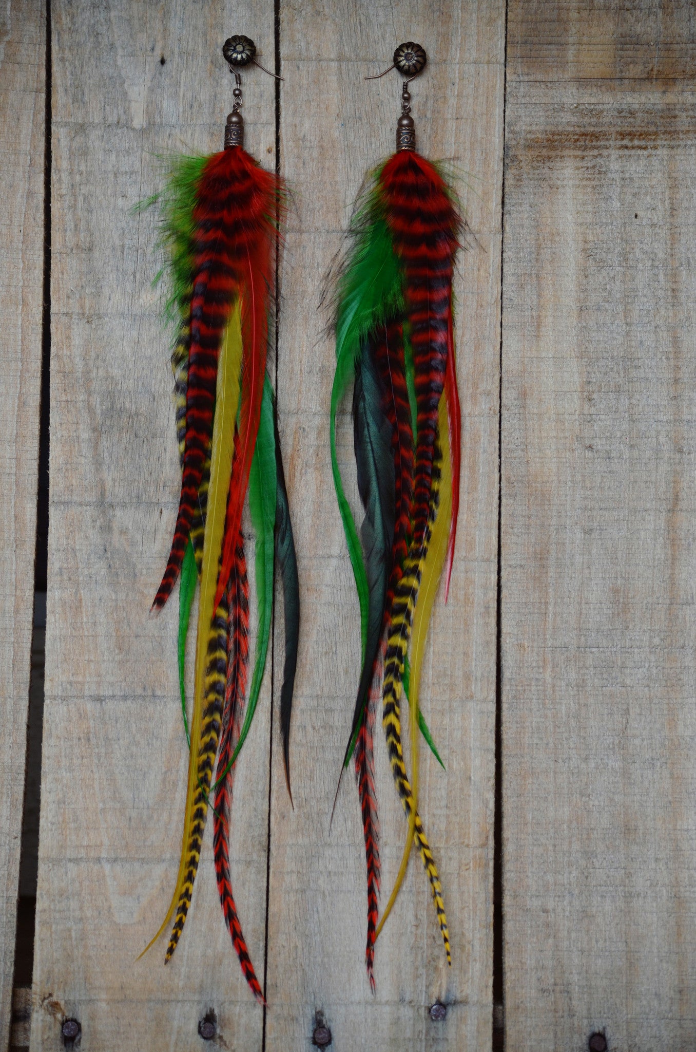 One Love, One Heart Feather Earrings