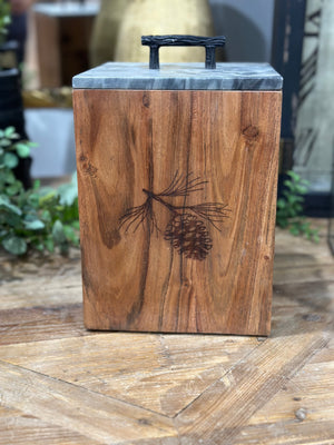 10” Rustic Wood Canister - Design Decor Knoxville