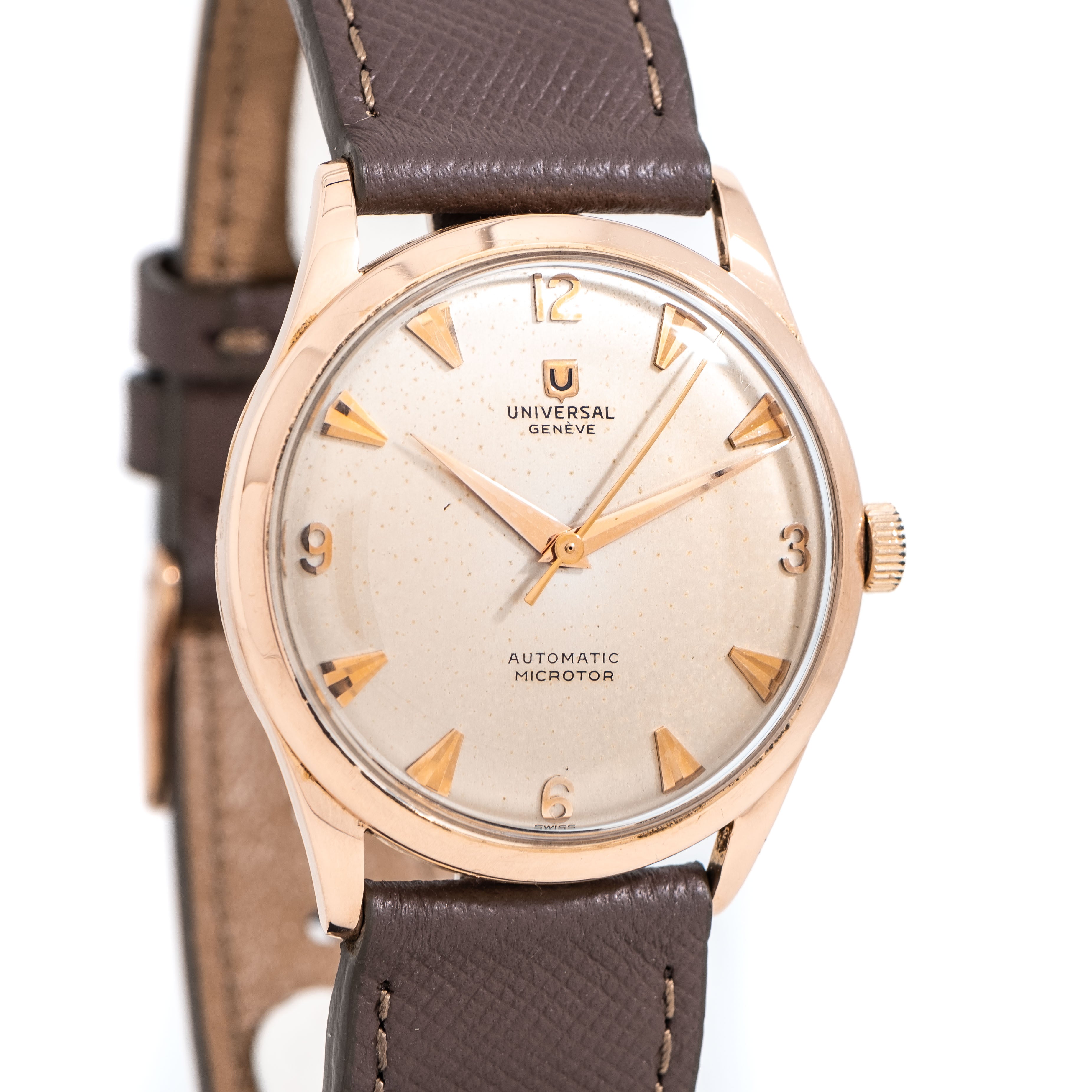 Image of 1955 Universal Genéve Ref. 103533 Microtor Automatic in Solid 18k Rose Gold (# 14662)