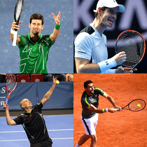 Andre Agassi, Novak Djokovic, Marin Cilic and Andy Murray