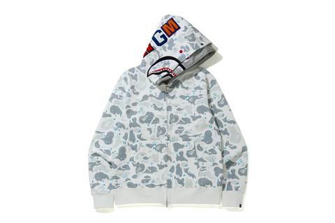 BAPE Space Camo Shark Full Zip Double Hoodie 