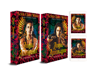Red and gold covers for Angel Avengement and Angel Apocalypse Hardcovers with Ebooks