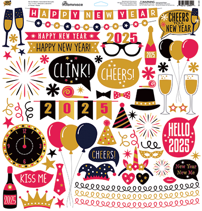 WS Cheers To A New Year: Cheers To A New Year 12x12 Sticker