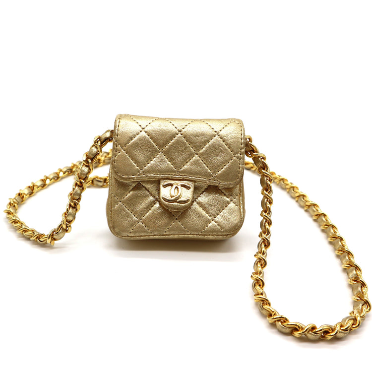 CHANEL Classic Mini Square Flap Bag in 21P Gold Lambskin  Dearluxe