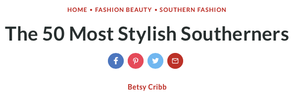Southern Living - Most Stylish Southerners