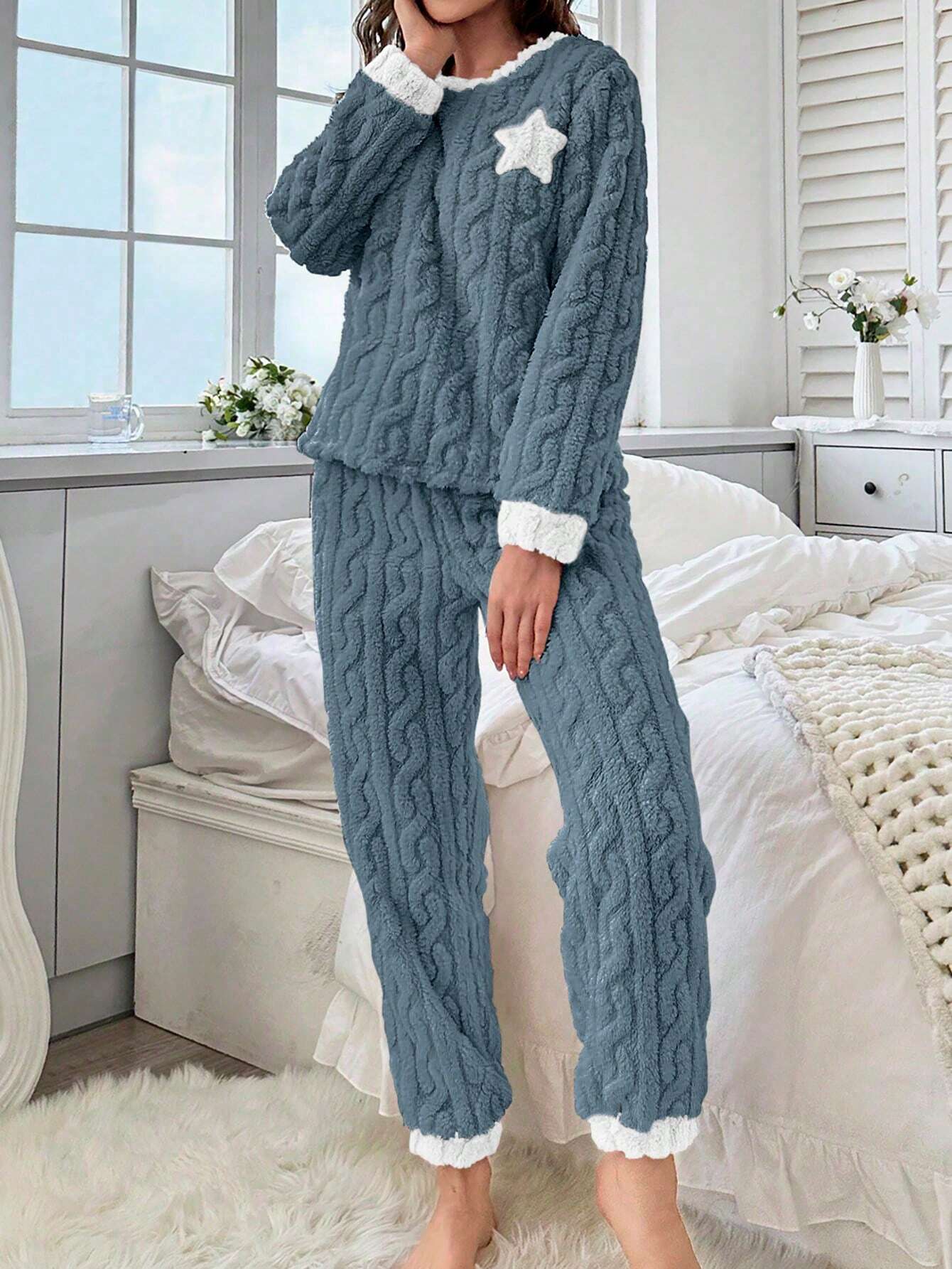[Leve 2 Pague 1] Pijama Feminino Neve Macia (Conforto térmico e delicadeza) + BRINDE: 1 Pantufa Nuvem Antiaderente 9