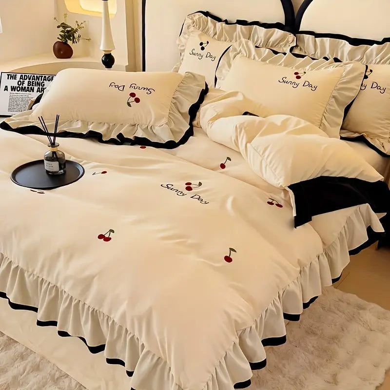 [Leve 2 Pague 1] Roupa de Cama Europeu em Tecido Nobre (Um Toque de Paraíso para suas Noites!) +3 BRINDES: 2 Capas de Travesseiro e Edredom 6