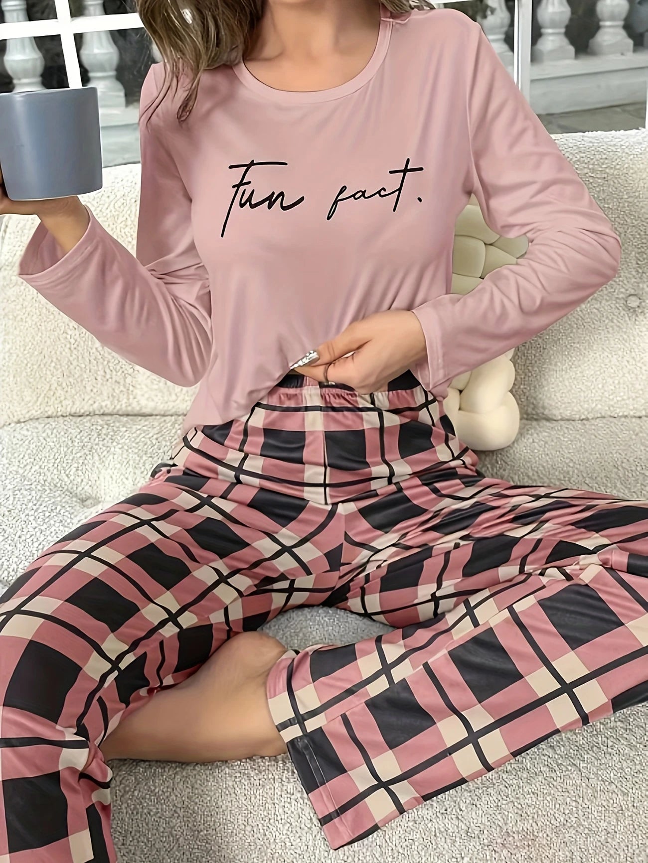 [Leve 2 Pague 1] Pijama Feminino Noite Serena (Toque quente e suave) + BRINDE: 1 Pantufa Nuvem Antiaderente 14