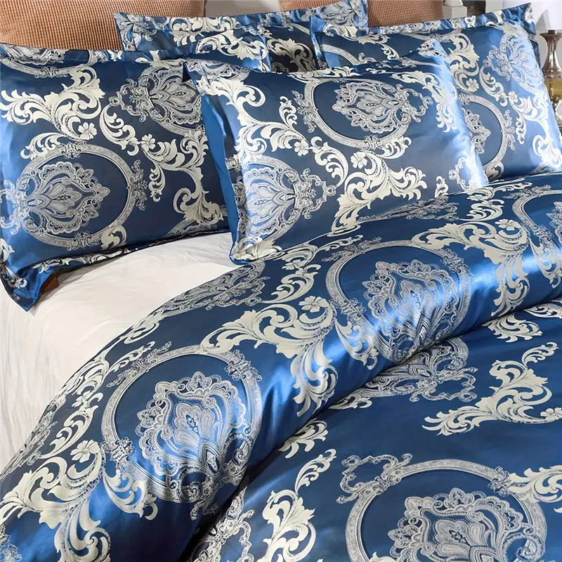 [Leve 2 Pague 1] Roupa de Cama Jacquard em Tecido Nobre (Seu Quarto com o Clima da Alta Costura!) +3 BRINDES: 2 Capas de Travesseiro e Edredom 6