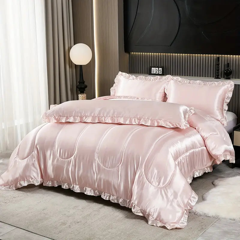 [Leve 2 Pague 1] Roupa de Cama Rainha em Cetim Tecido Nobre (Elegância e Conforto dignos da Riviera!) +3 BRINDES: 2 Capas de Travesseiro e Edredom 4