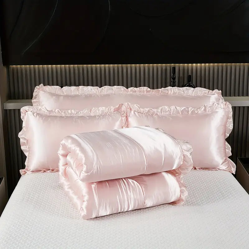[Leve 2 Pague 1] Roupa de Cama Rainha em Cetim Tecido Nobre (Elegância e Conforto dignos da Riviera!) +3 BRINDES: 2 Capas de Travesseiro e Edredom 7