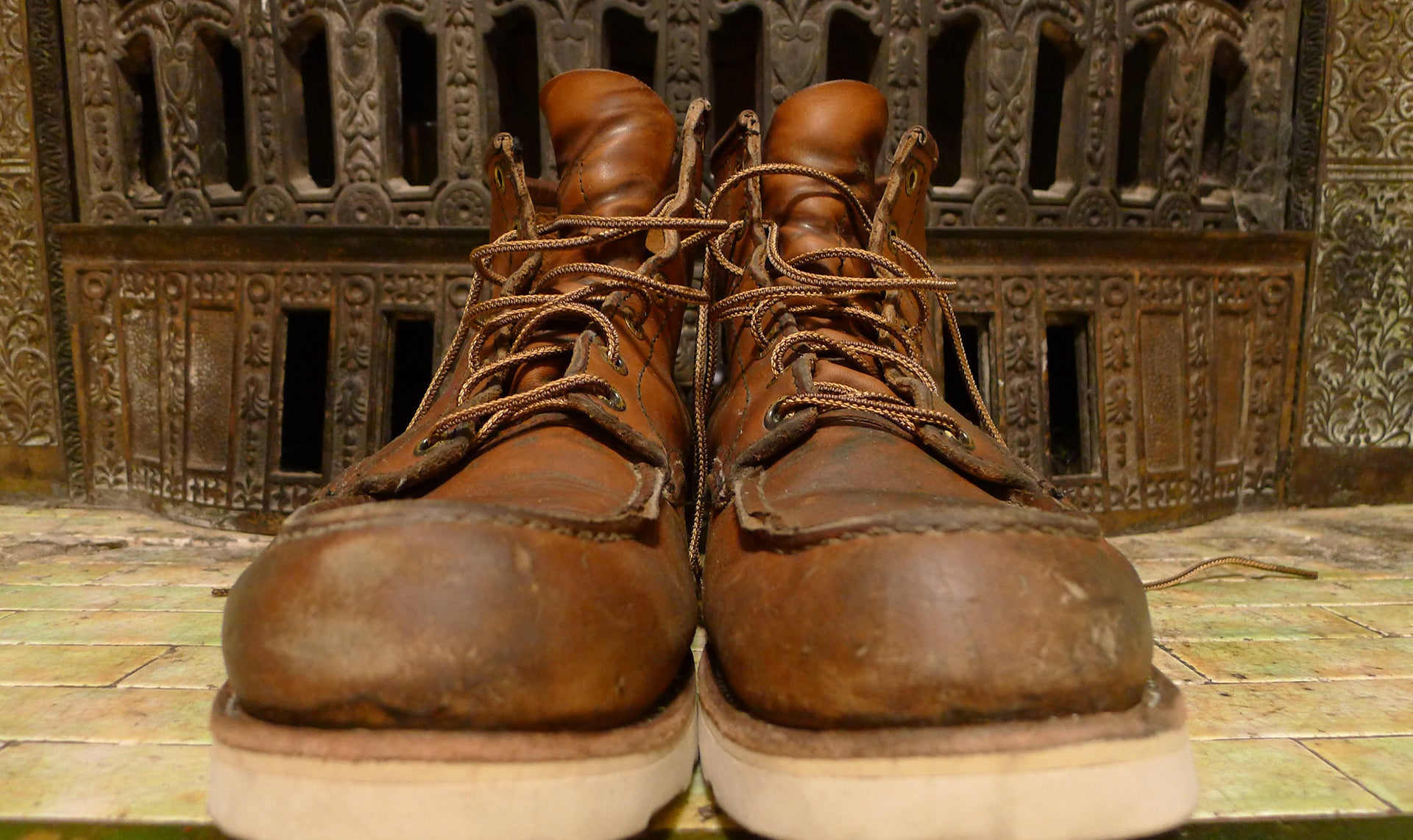 Vintage pair of well used Thorogood boots