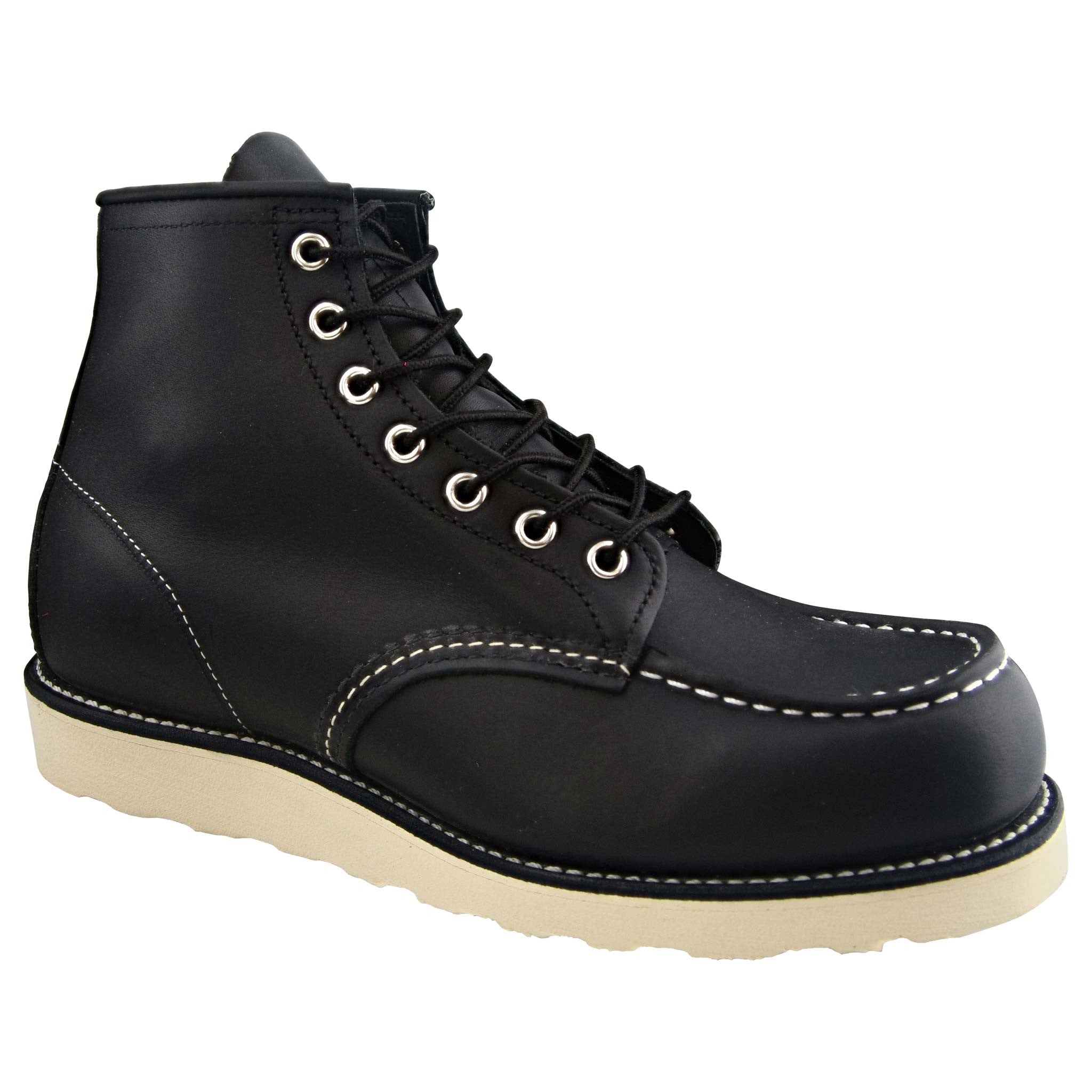 moc toe black boots