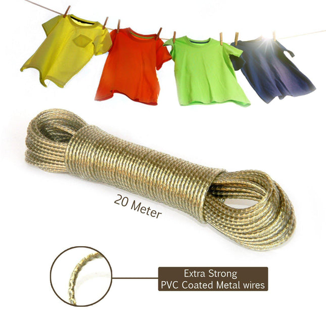 Heavy Duty Retractable PVC-Coated Metal Clothes Line Laundry Rope