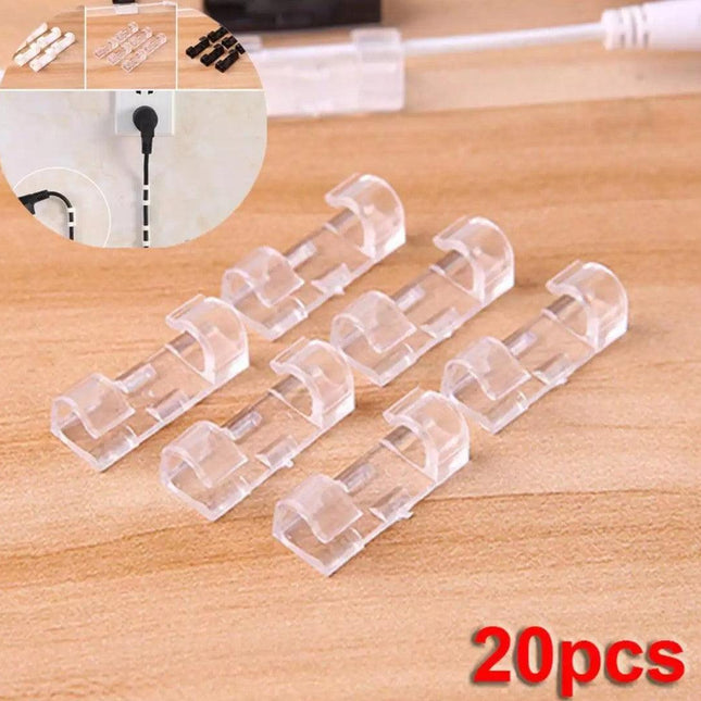 20pcs Self-Adhesive Cable Clips Organizer Drop Wire Holder Cord