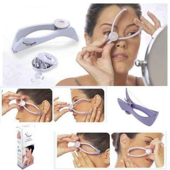 Reny Trade Slique Eyebrow Face and Body Hair Threading Tweezer System Kit