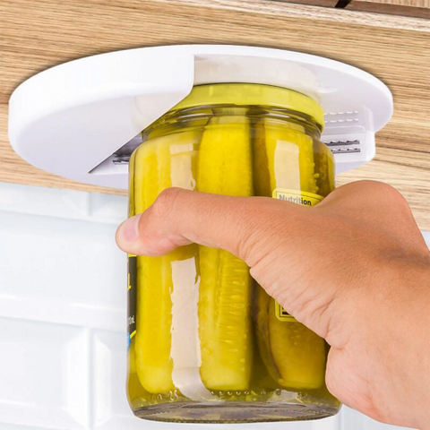 Un-Skru Jar Opener :: under cabinet mount, easy to use opener