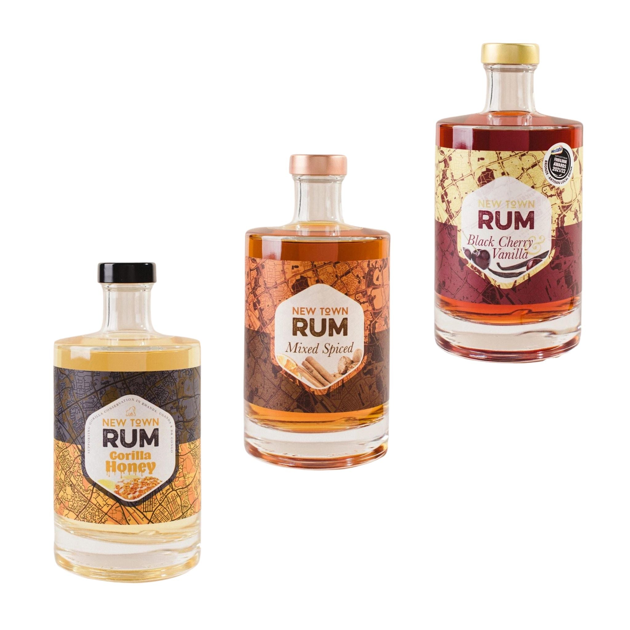 Wharf Distillery New Town 3 Bottle Mixed Rum Case, 3 x 50cl - Digital Distiller product image