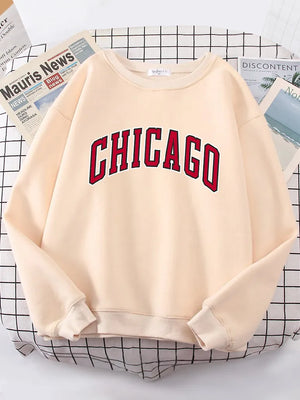 American City Chicago Hoodies Women simple S-XXL Hoodie Loose Street High Quality Sweatshirt hip hop Casual Warm Tops Female cho - deriluja 