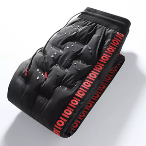 Men's Solid Down Pants  Winter Overalls For Men Fashion Warm Cargo Trousers Waterproof 90% Duck Down Pants Warm Outdoor Joggers - deriluja 