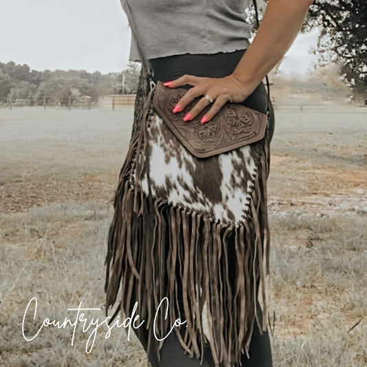 The Gambler Cowhide Fringe Purse LIMITED EDITION by Countryside Co.