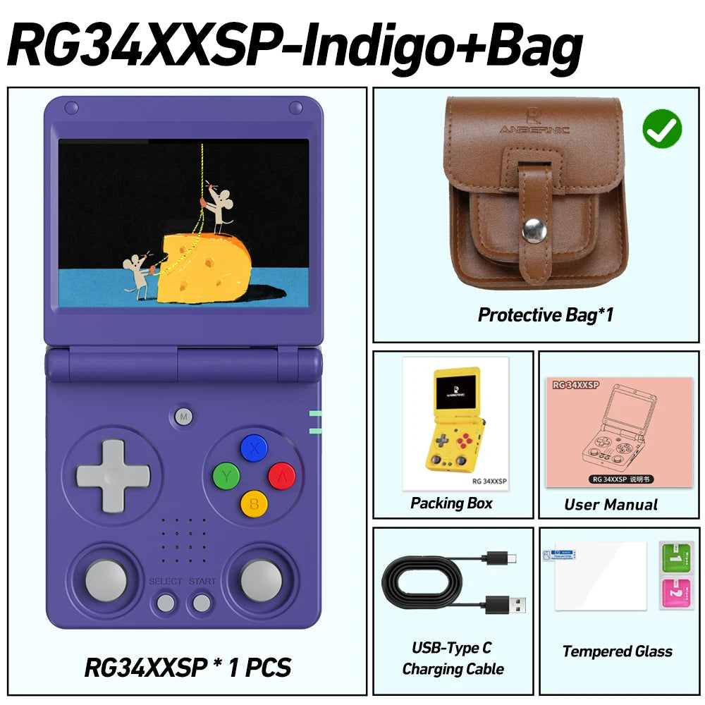 Anbernic RG34XXSP 3.4-Inch IPS Linux 64-bit Game Console H700 quad-core LPDDR4 2GB Retro Game Player HD-Connect To TV RG 34XXSP - Imagen 7