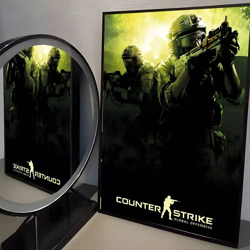 Counter-Strike CS 2 Vintage Poster HD art sticky wall waterproof home living room bedroom bar aesthetic decoration - Imagen 7