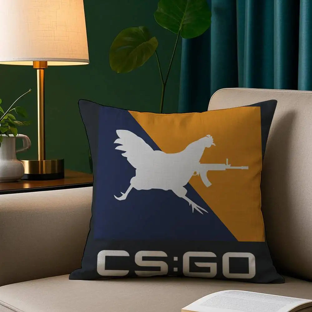 Funny CS GO 2 Pillow Case Plush Fabric Soft Pillowcase Double Sided Print Sofa Cushion Cover Throw - Imagen 6