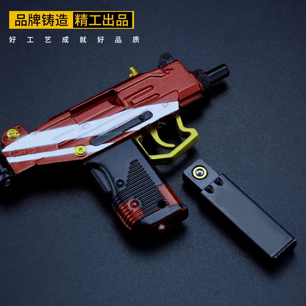 15cm Uzi Submachine Gun Playerunknown's Battlegrounds PUBG CSGO Game Peripherals Metal Firearms Weapon Model Keychain Decoration - Imagen 5
