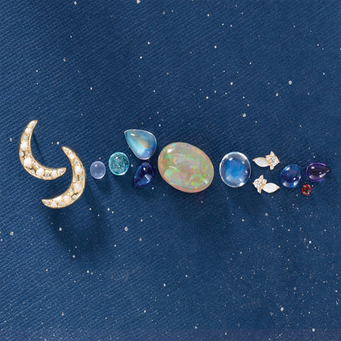 Birthstone, Gemstone, Gemstone Earrings, Galaxy, Opal, Moonstone, Sapphire, Tourmaline, Spectrolite, Garnet, Amethyst, Chalcedony