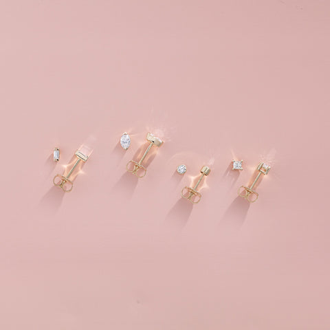 Diamond Earrings, Brilliant, Lab-Grown, Diamond, Ethically Sourced, Diamond Stud, Bezel-Set, Channel-Set, Square, Princess, Straight Baguette, Holiday, Gifts