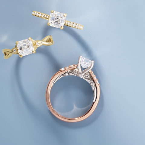 Trending, Duo-Tone, Rose Gold, White Gold, Bridal, Diamond Ring, Engagement, Vintage