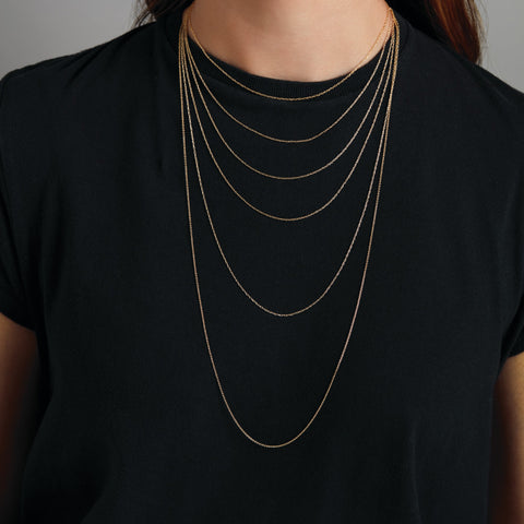 Metal Jewelry, Chain, Rope, Cable, Stackable, Necklace Length, Gold Chain