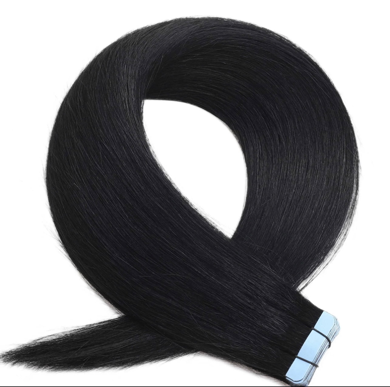 1 jet black tape in hair extensions – Ally Luxe