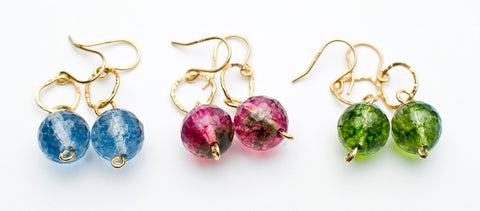 Bea Jareno Jewellery afiok beaded hook earrings with gemstones
