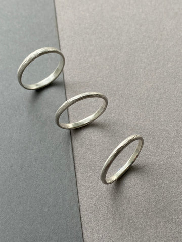 Bea Jareno Jewellery thinner wedding bands recycled sterling silver
