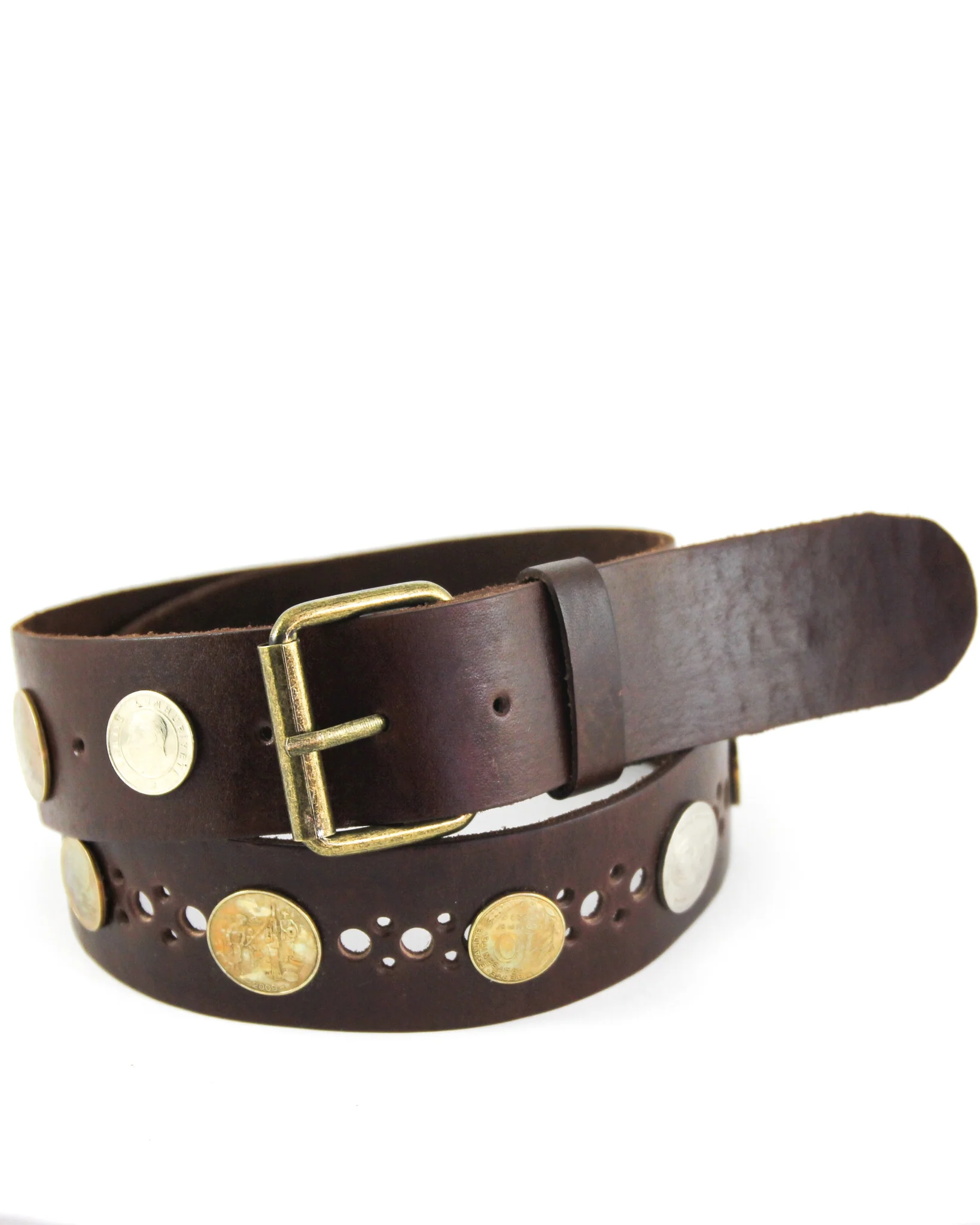 Bedouin Coin Leather Belt - Chocolate – Watermelon Red