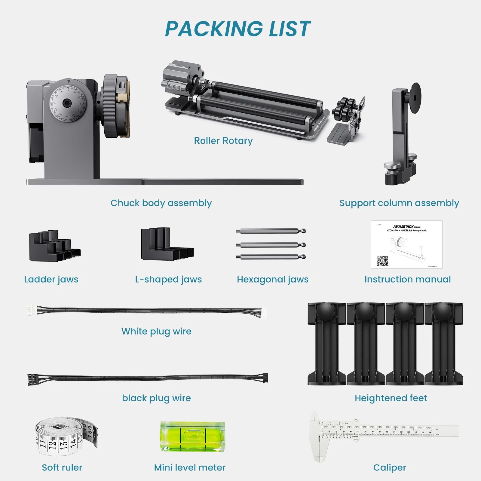 Atomstack Maker R1 Pro Multi-function Chuck Rotary for Cylindrical  Irregular Objects CNC X30 S20 X20 S10 PRO Laser Engraving Machine - ChiTu  Systems!