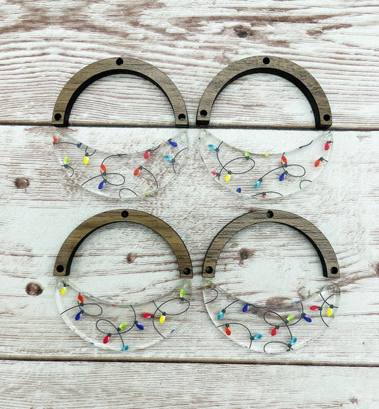 Patterned Acrylic Christmas Candy Cane and Wood Circle Set Earring Bla –  RaggedyRoseVintageDesigns