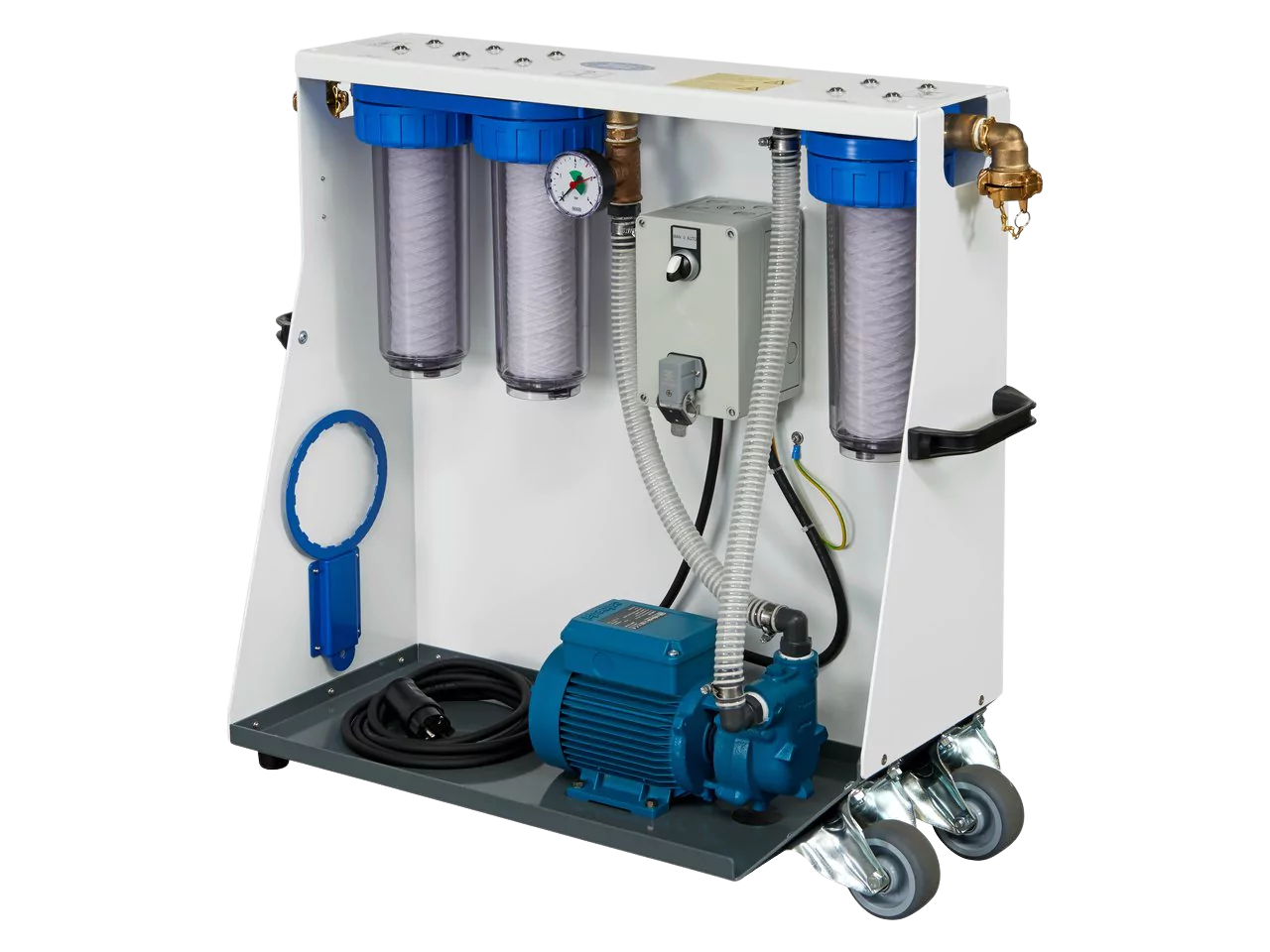 Wastewater filter system AS 300 (Type 328) consisting of a pre-filter and 2 fine filters.