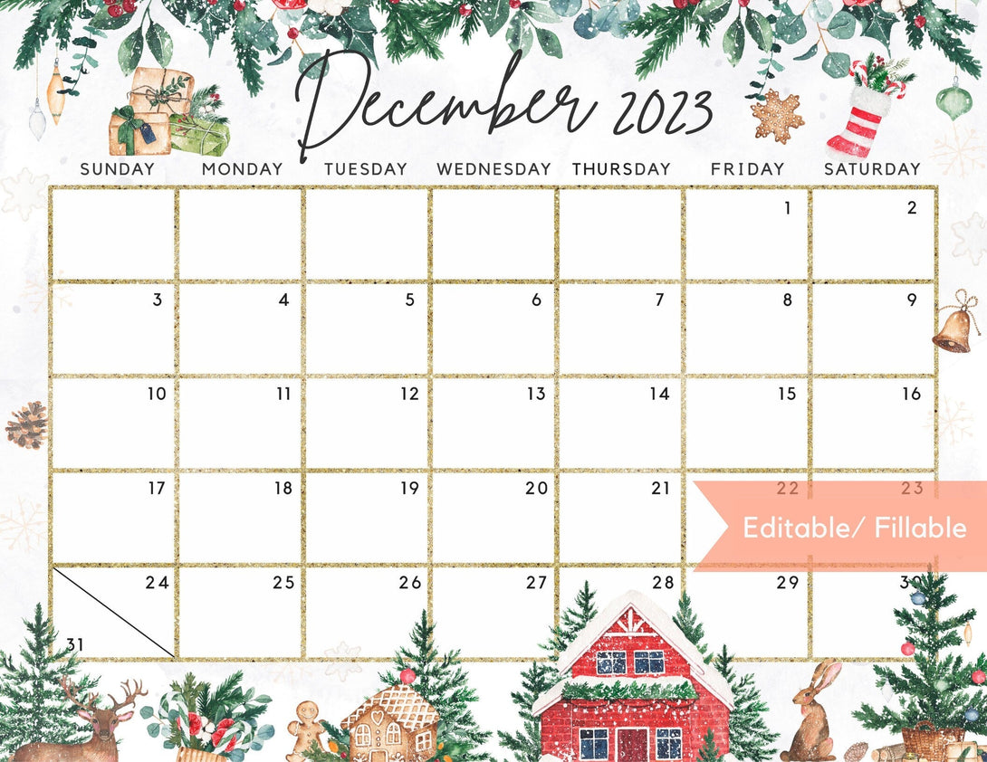 Calendar 2023 Bundle Pack, July to December 6 Monthly Printable Editab ...