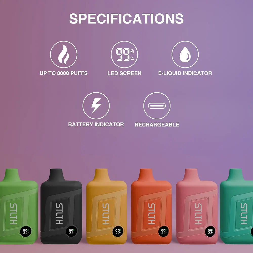 stlth 8k pro disposable vape specifications